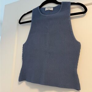 Aritzia Sculpt Knit Blue Tank Top